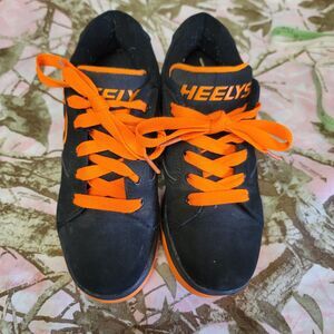 Heeleys Propel 2.0 Black Neon Orange Skate Shoes Youth Size 5